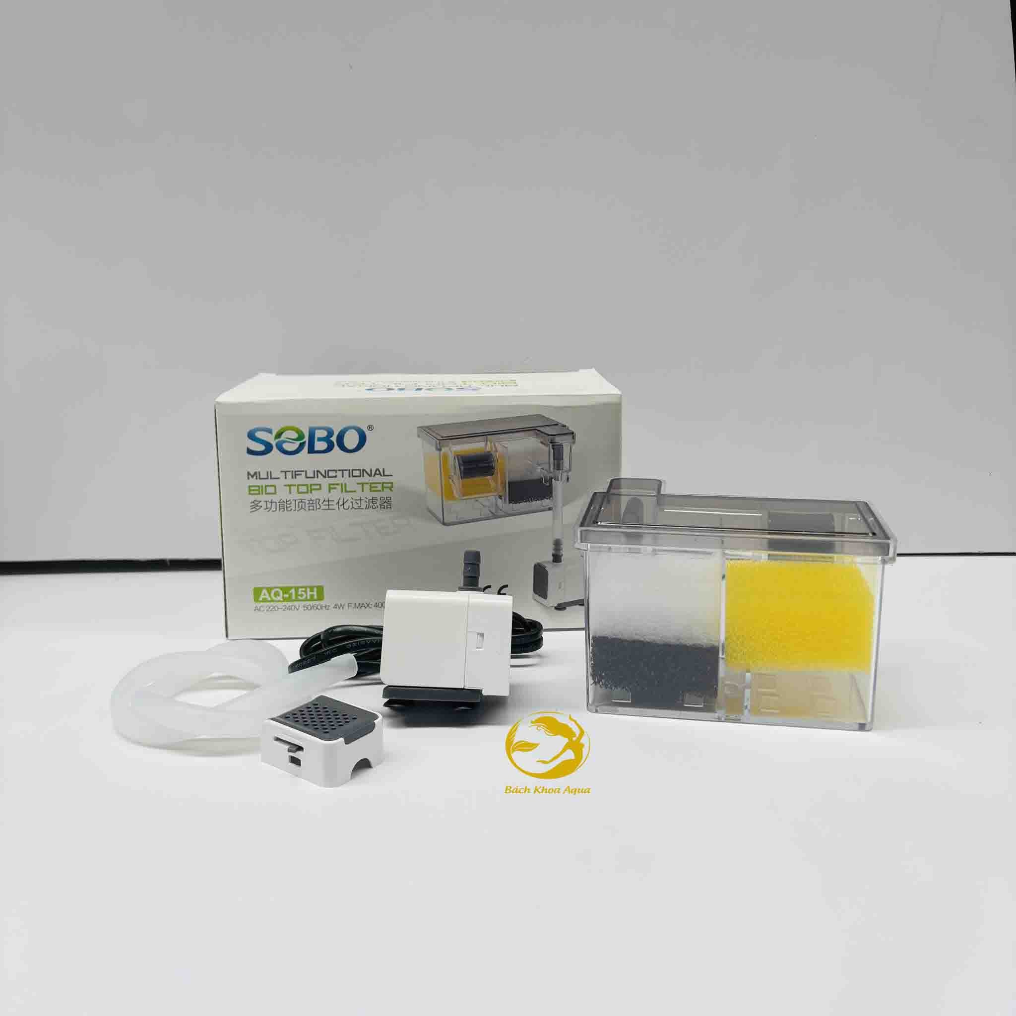 Lọc tràn SOBO AQ-15H / AQ-16H / AQ-17H / AQ-18H sẵn bơm và vật liệu lọc